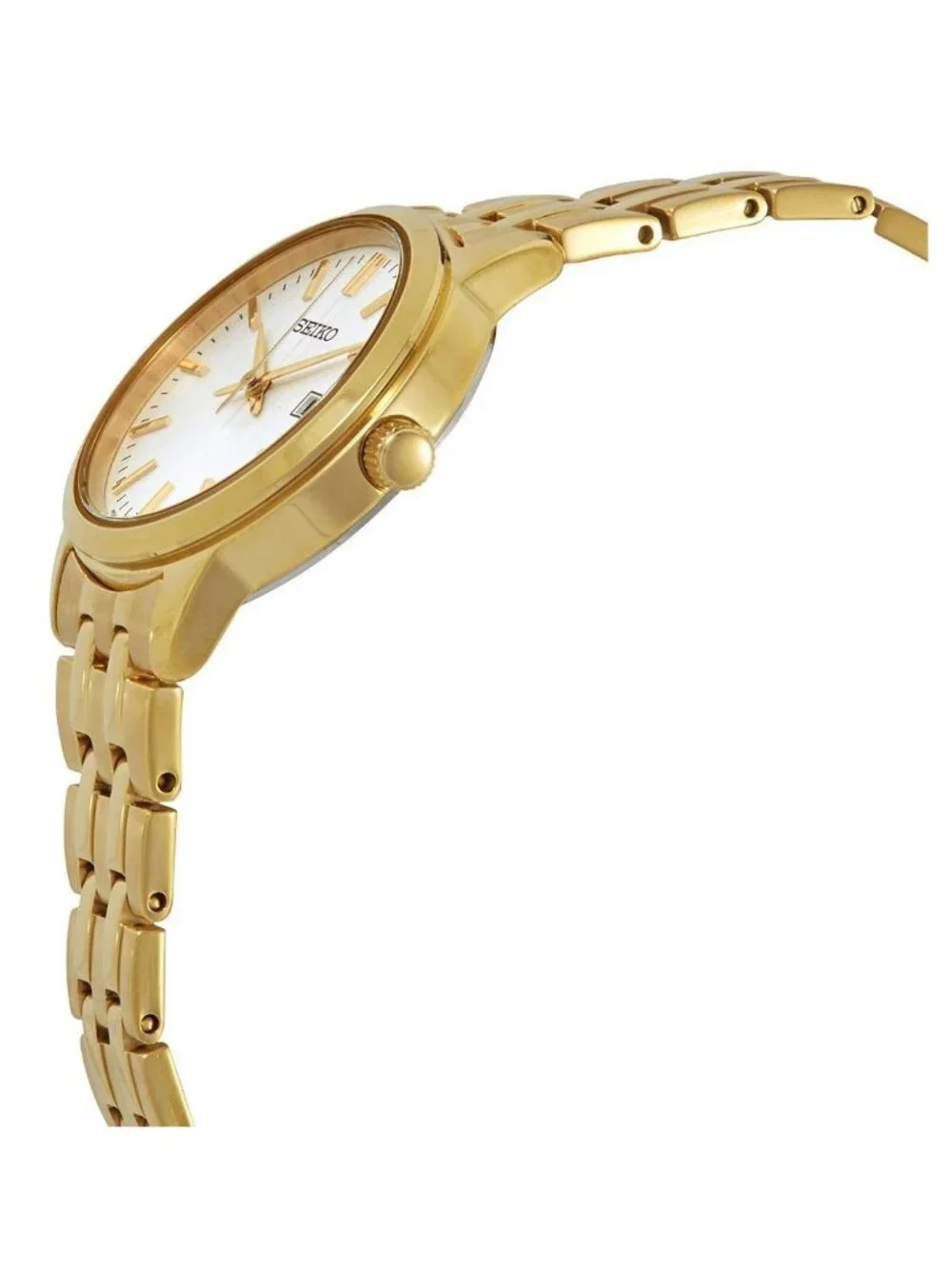 NWT Seiko Classic Quartz White Dial Yellow Gold-tone Ladies Watch